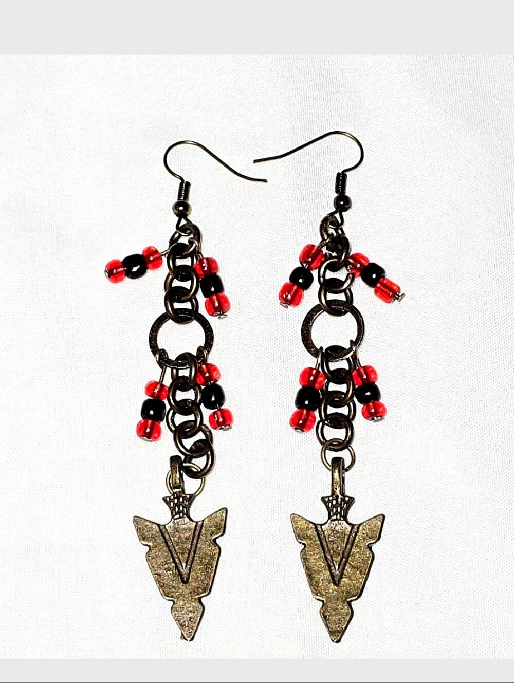 Brass Gothic Western Style Beaded Earrings. Y2K Bohemian